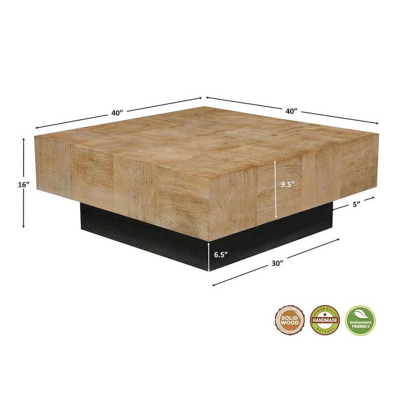 Mesa de sala de estar Caden de madera maciza de 2 piezas