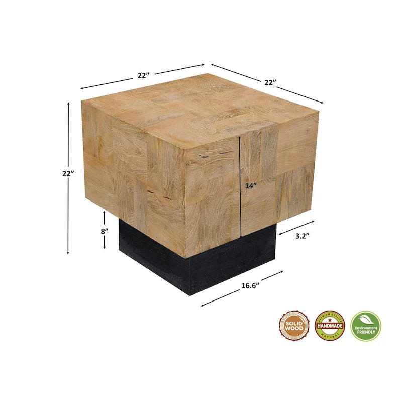 Mesa de sala de estar Caden de madera maciza de 2 piezas