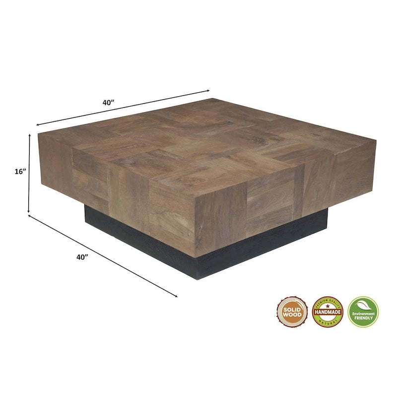 Mesa de sala de estar Caden de madera maciza de 2 piezas