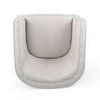 Sillón giratorio, estilo clásico de barril redondo, tela color beige trigo