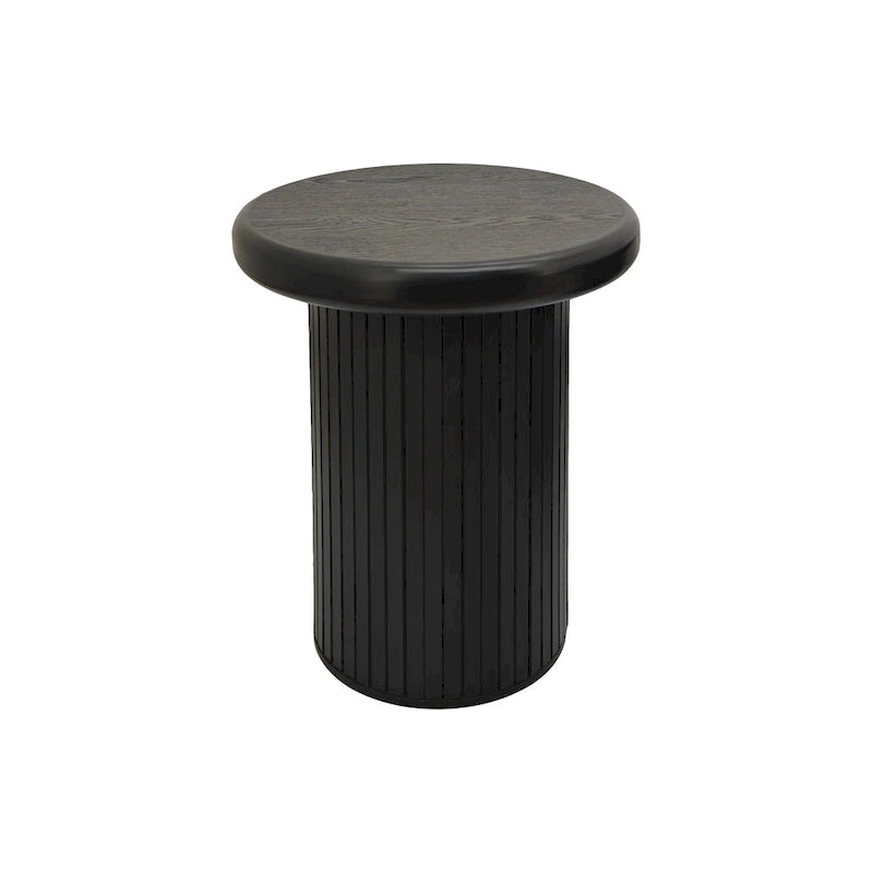 Mesa de centro redonda moderna, mesa doble con patas estriadas, para sala de estar