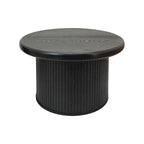 Mesa de centro redonda moderna, mesa doble con patas estriadas, para sala de estar