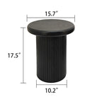 Mesa de centro redonda moderna, mesa doble con patas estriadas, para sala de estar