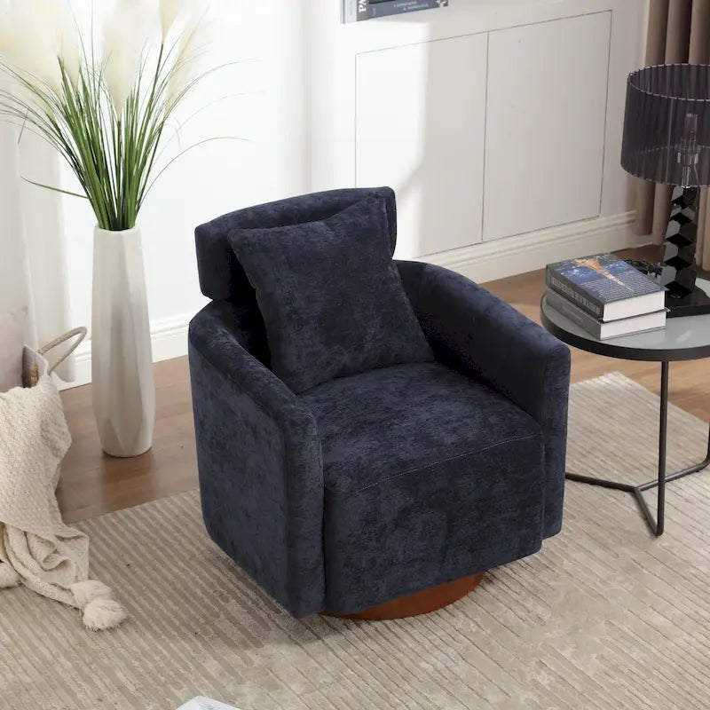 Sillón giratorio decorativo de 360 grados, sillón tapizado en chenilla