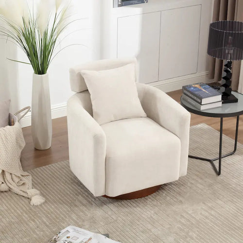Drehbarer Akzentsessel mit 360-Grad-Drehung, Chenille-Polstersessel