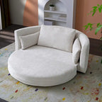 Cama Sillón Plegable de Lino, Sofá Cama para Suelo, Cama Circular, Sofá Futón Ajustable, Sofá Plegable Perezoso para Sala de Estar