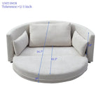 Cama Sillón Plegable de Lino, Sofá Cama para Suelo, Cama Circular, Sofá Futón Ajustable, Sofá Plegable Perezoso para Sala de Estar
