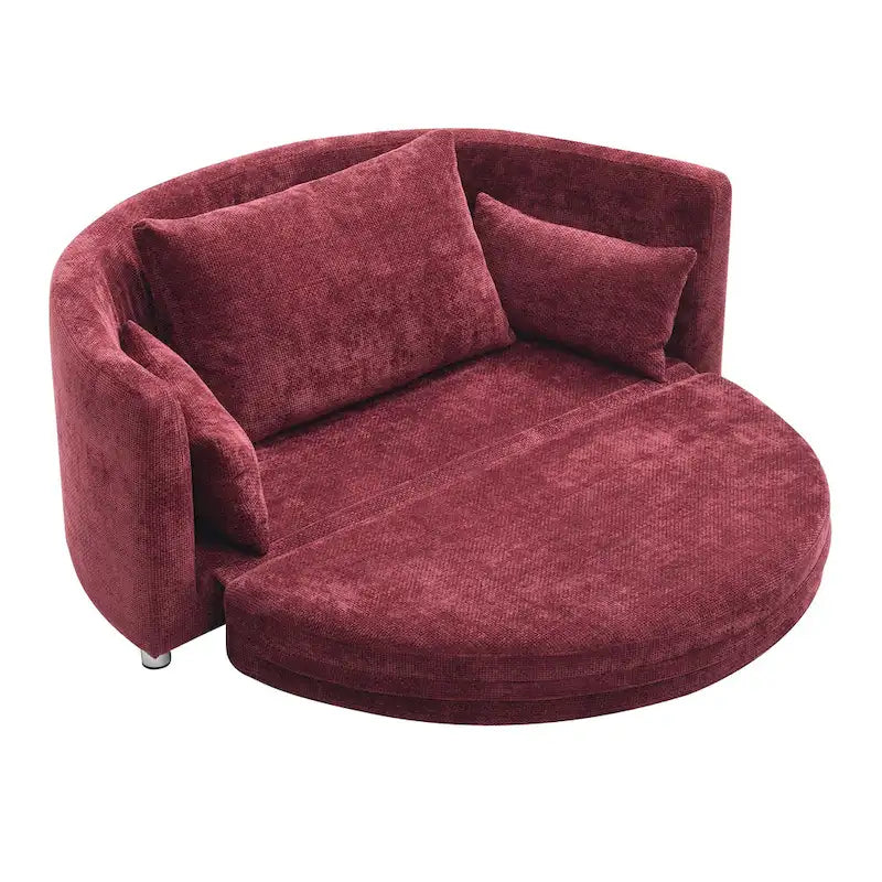 Cama Sillón Plegable de Lino, Sofá Cama para Suelo, Cama Circular, Sofá Futón Ajustable, Sofá Plegable Perezoso para Sala de Estar