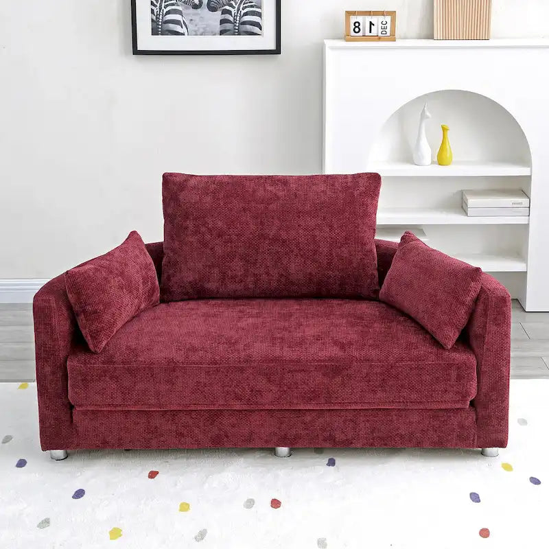 Cama Sillón Plegable de Lino, Sofá Cama para Suelo, Cama Circular, Sofá Futón Ajustable, Sofá Plegable Perezoso para Sala de Estar
