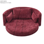 Cama Sillón Plegable de Lino, Sofá Cama para Suelo, Cama Circular, Sofá Futón Ajustable, Sofá Plegable Perezoso para Sala de Estar