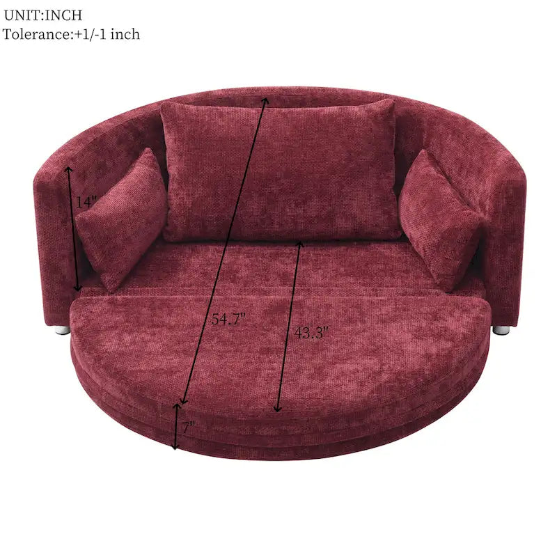 Cama Sillón Plegable de Lino, Sofá Cama para Suelo, Cama Circular, Sofá Futón Ajustable, Sofá Plegable Perezoso para Sala de Estar