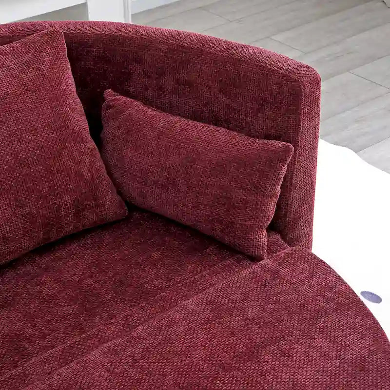 Cama Sillón Plegable de Lino, Sofá Cama para Suelo, Cama Circular, Sofá Futón Ajustable, Sofá Plegable Perezoso para Sala de Estar