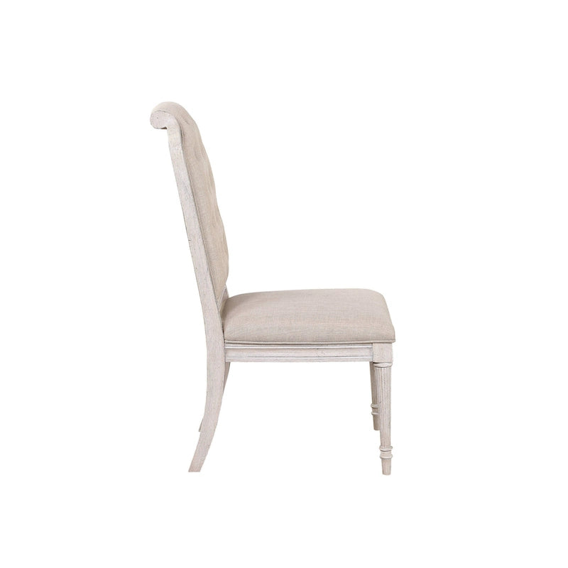 Silla auxiliar tapizada sin brazos moderna de 20 pulgadas con patas de madera y cojín con botones (paquete de 2)