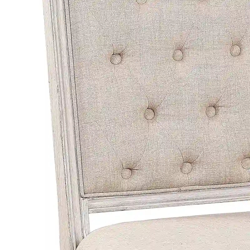 Silla auxiliar tapizada sin brazos moderna de 20 pulgadas con patas de madera y cojín con botones (paquete de 2)