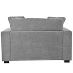 Tumbona moderna gris de 53.5 pulgadas con patas de madera maciza y almohadas para sala de estar