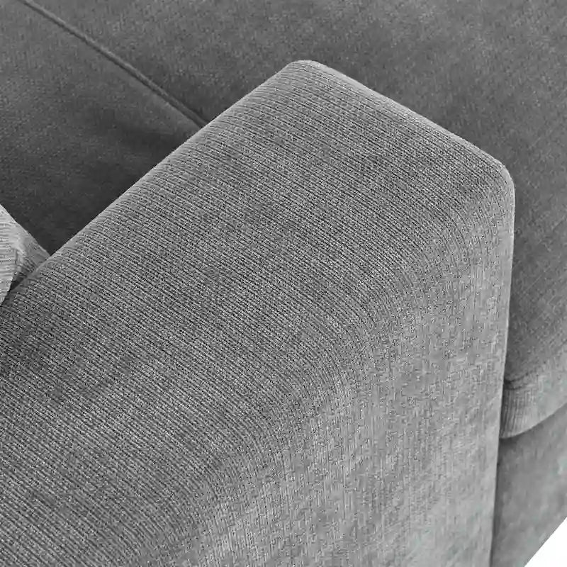 Tumbona moderna gris de 53.5 pulgadas con patas de madera maciza y almohadas para sala de estar