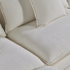 Amplio sofá seccional de chenilla en forma de U de 142.52" con cojines dobles, chaise convertible y otomanas