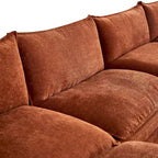 Amplio sofá seccional de chenilla en forma de U de 142.52" con cojines dobles, chaise convertible y otomanas