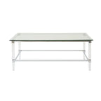 Mesa de centro rectangular moderna de cristal de 48" con estructura resistente para sala de estar