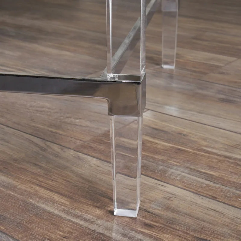 Mesa de centro rectangular moderna de cristal de 48" con estructura resistente para sala de estar