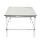 Mesa de centro rectangular moderna de cristal de 48" con estructura resistente para sala de estar