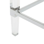 Mesa de centro rectangular moderna de cristal de 48" con estructura resistente para sala de estar
