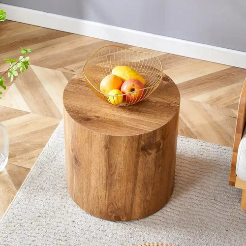 Mesa de centro redonda moderna de 15.7 con patrón de moda y base estable para sala de estar