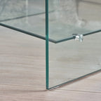 Mesa de centro Ramona de cristal cuadrado con estante