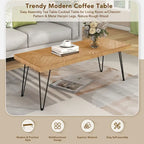 Mesa de centro moderna con patas de metal - 19.60 x 43.30 x 17.80