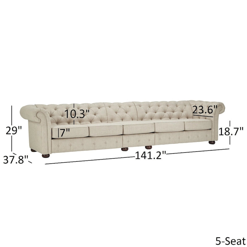 Sofá modular Gdansk Chesterfield de 4 plazas
