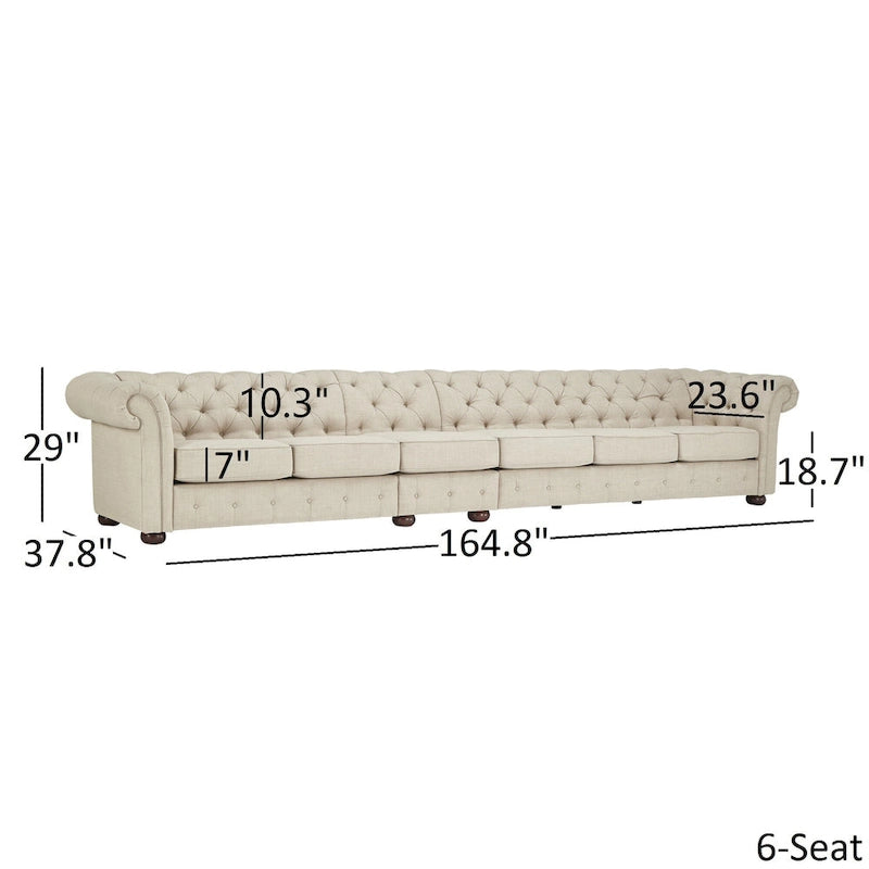 Sofá modular Gdansk Chesterfield de 4 plazas