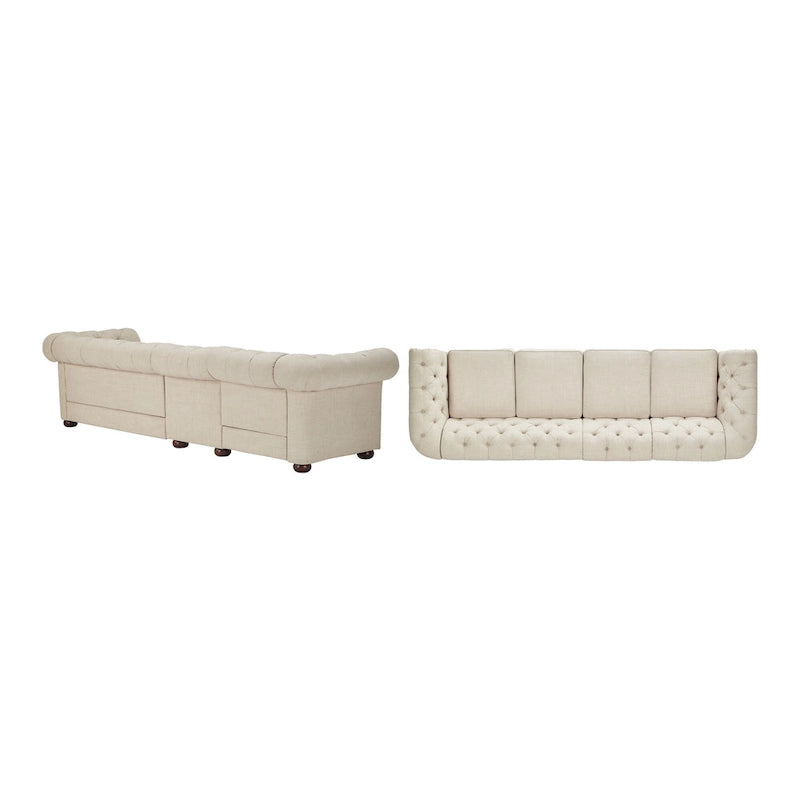 Sofá modular Gdansk Chesterfield de 4 plazas