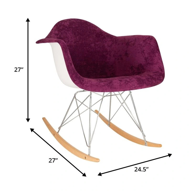 Mecedora Terciopelo Contemporánea Moderna - Mecedora de Acento para Sala de Estar, Dormitorio, Patio
