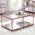 Mesa de centro Scoles Contemporary de 42 pulgadas de cristal con 1 estante