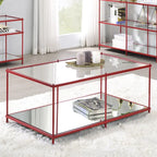 Mesa de centro Scoles Contemporary de 42 pulgadas de cristal con 1 estante