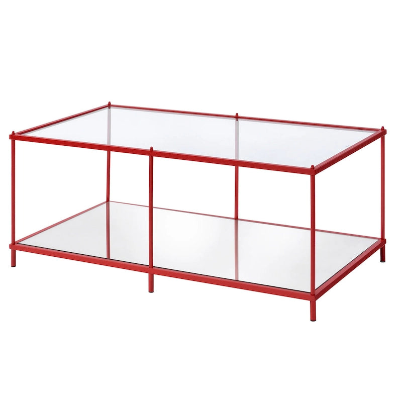 Mesa de centro Scoles Contemporary de 42 pulgadas de cristal con 1 estante