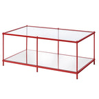 Mesa de centro Scoles Contemporary de 42 pulgadas de cristal con 1 estante