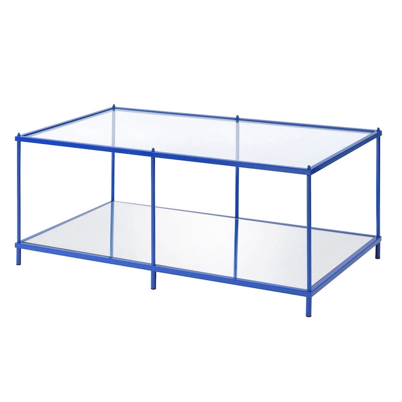 Mesa de centro Scoles Contemporary de 42 pulgadas de cristal con 1 estante