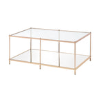 Mesa de centro Scoles Contemporary de 42 pulgadas de cristal con 1 estante