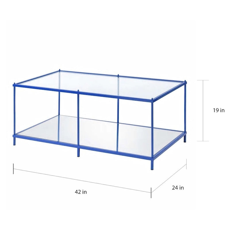 Mesa de centro Scoles Contemporary de 42 pulgadas de cristal con 1 estante