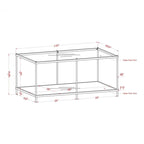 Mesa de centro Scoles Contemporary de 42 pulgadas de cristal con 1 estante