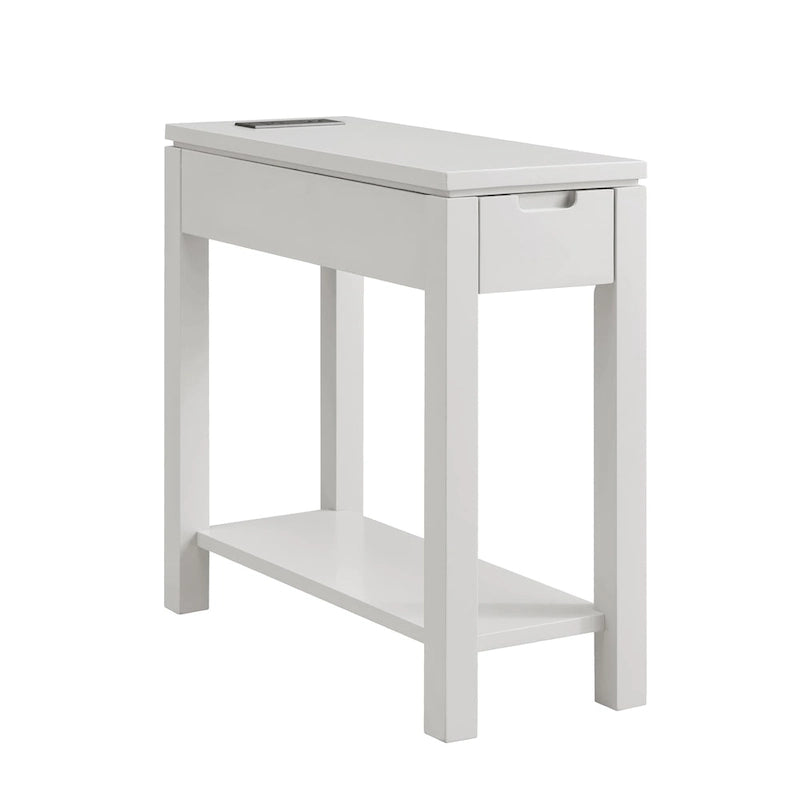 Mesa auxiliar de madera Cade con cajón y carga