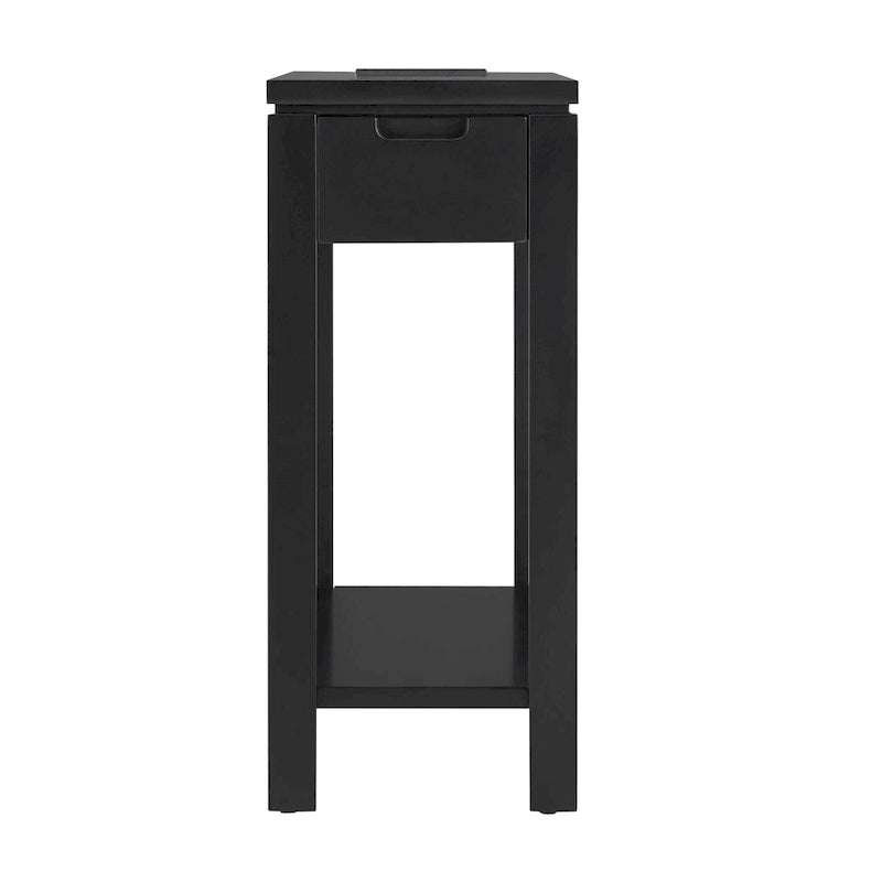 Mesa auxiliar de madera Cade con cajón y carga