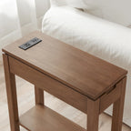 Mesa auxiliar de madera Cade con cajón y carga