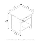 Mesa auxiliar/Mesita de noche Dario con estante de almacenamiento y cajón tipo cubo