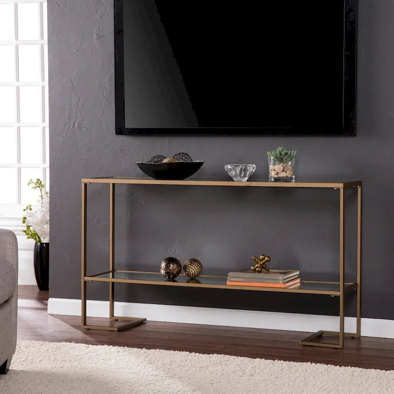 Mesa Consola Grant Glam con Acabado Dorado Mate