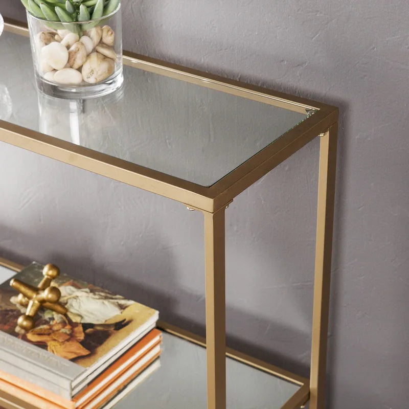 Mesa Consola Grant Glam con Acabado Dorado Mate