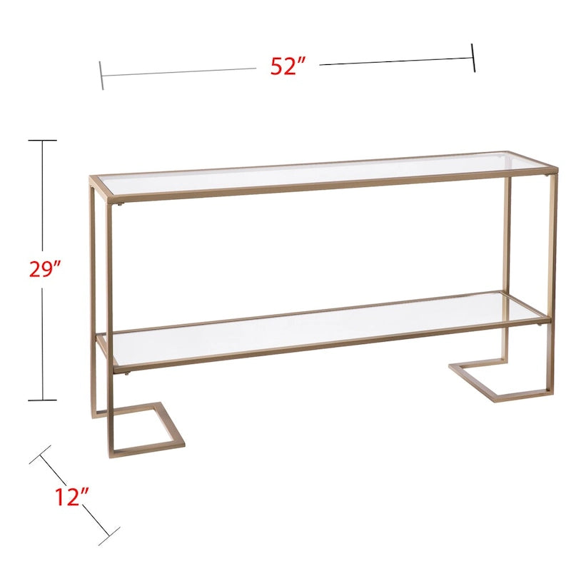 Mesa Consola Grant Glam con Acabado Dorado Mate