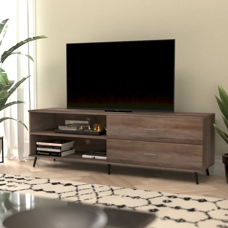 Mesa de centro Scoles Contemporary de 42 pulgadas de cristal con 1 estante