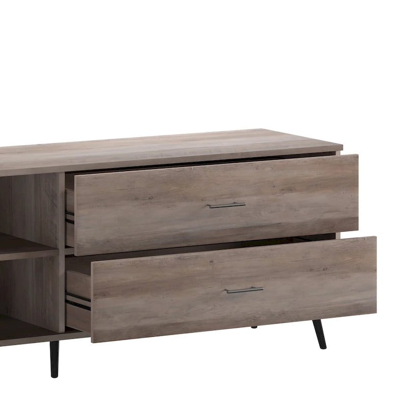 Mesa de centro Scoles Contemporary de 42 pulgadas de cristal con 1 estante